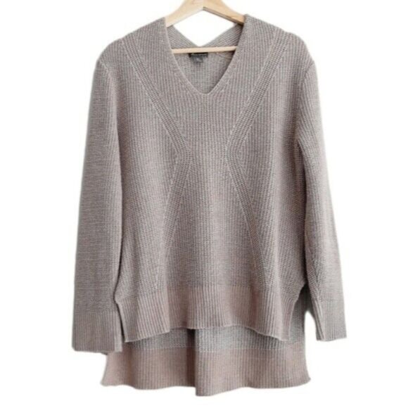 EDDIE BAUER Easy V-Neck Pullover Sweater Hi-low Sz S - Picture 3 of 10